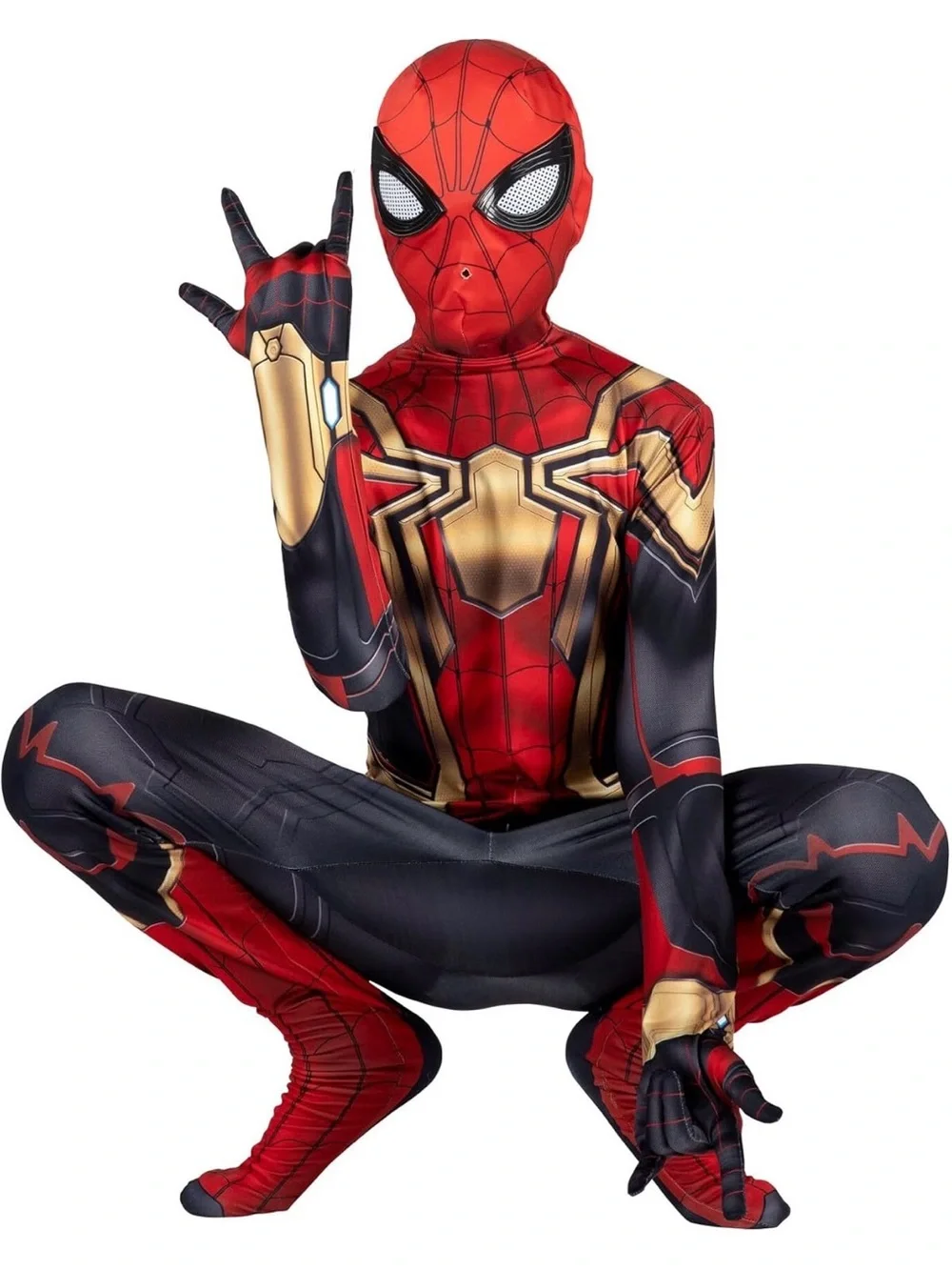 MARVEL Integrated Spider-Man Youth Deluxe Zentai Costume - Stretch- Sz L (12-14)
